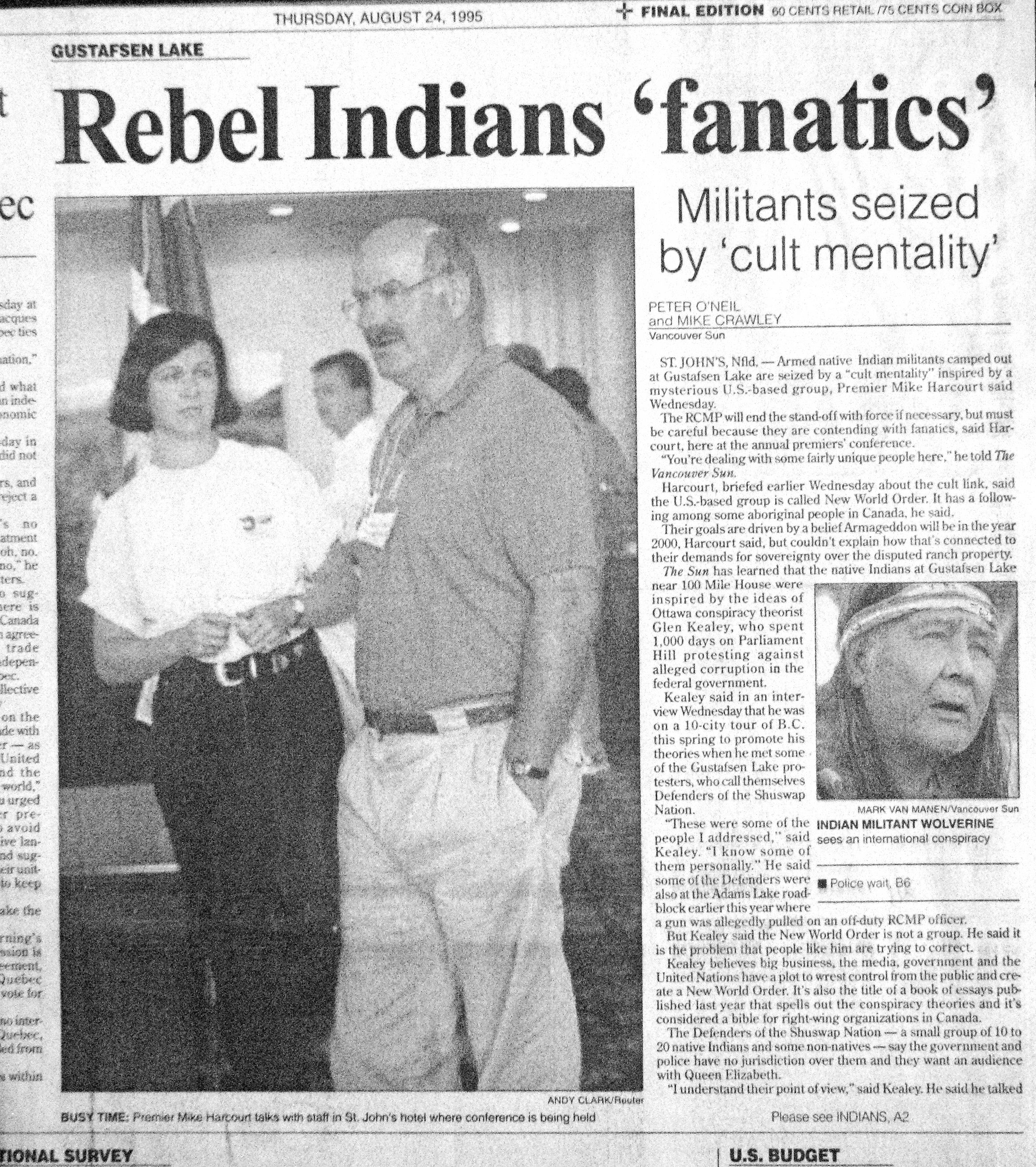 95 Aug 24 VanSun.PeterONeil Rebel indians are fanatics