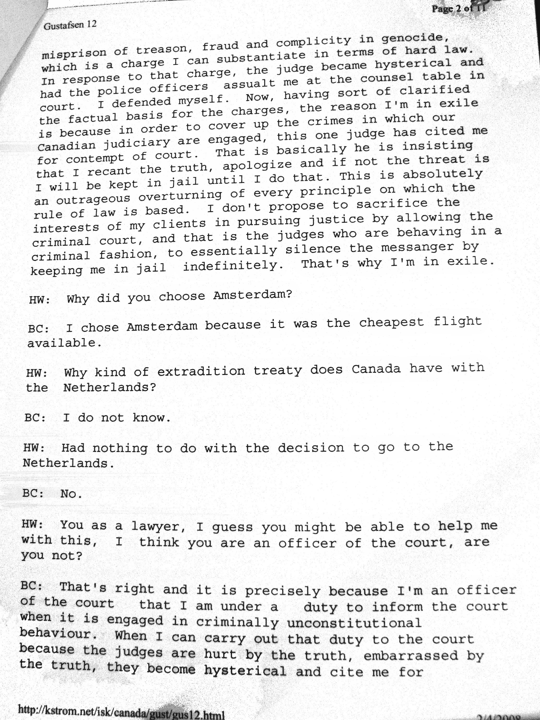 95 Oct 19 CBC.Wake Clark interview from Netherlands 2