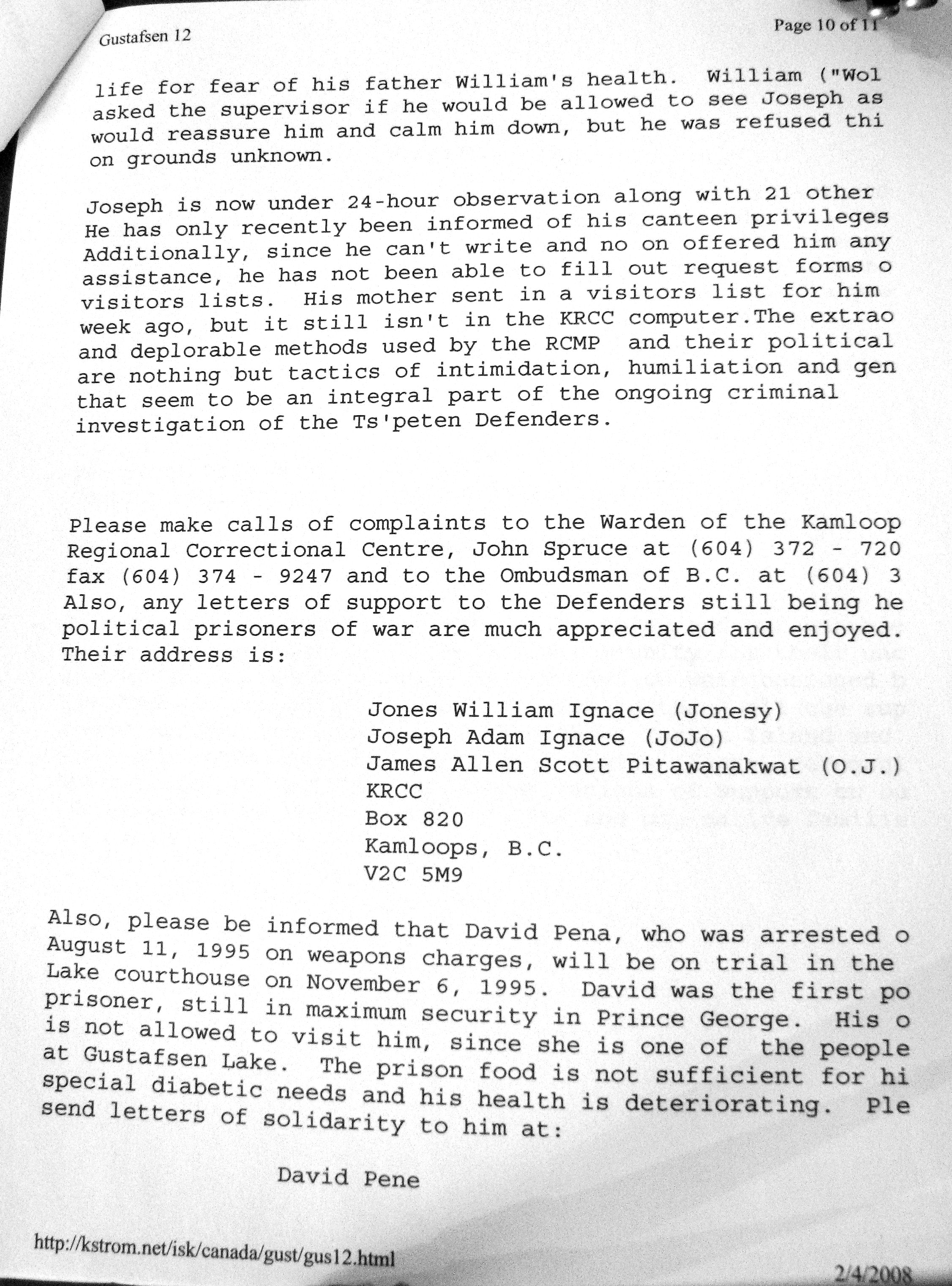 95 Oct 24 -PR-GL- RCMP use intimidation tactics 2