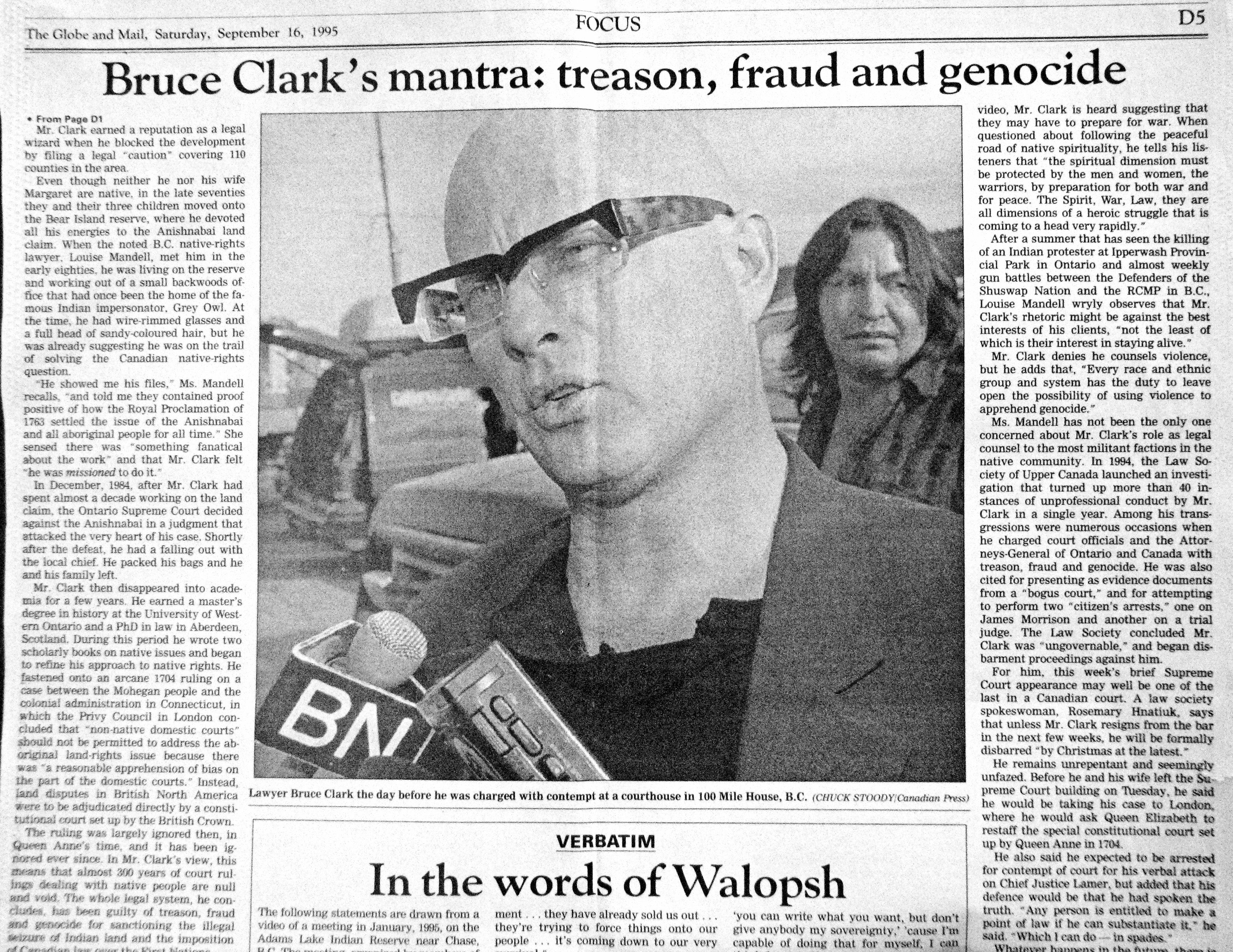 95 Sept 16 GaM Bruce Clark mantra- treason fraud and genocide 1
