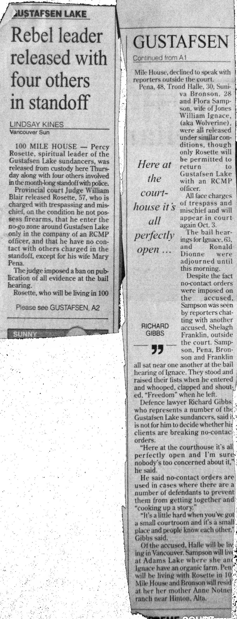 95 Sept 18ish VanSun.LindsayKines Rebel leader released with four others in standoff