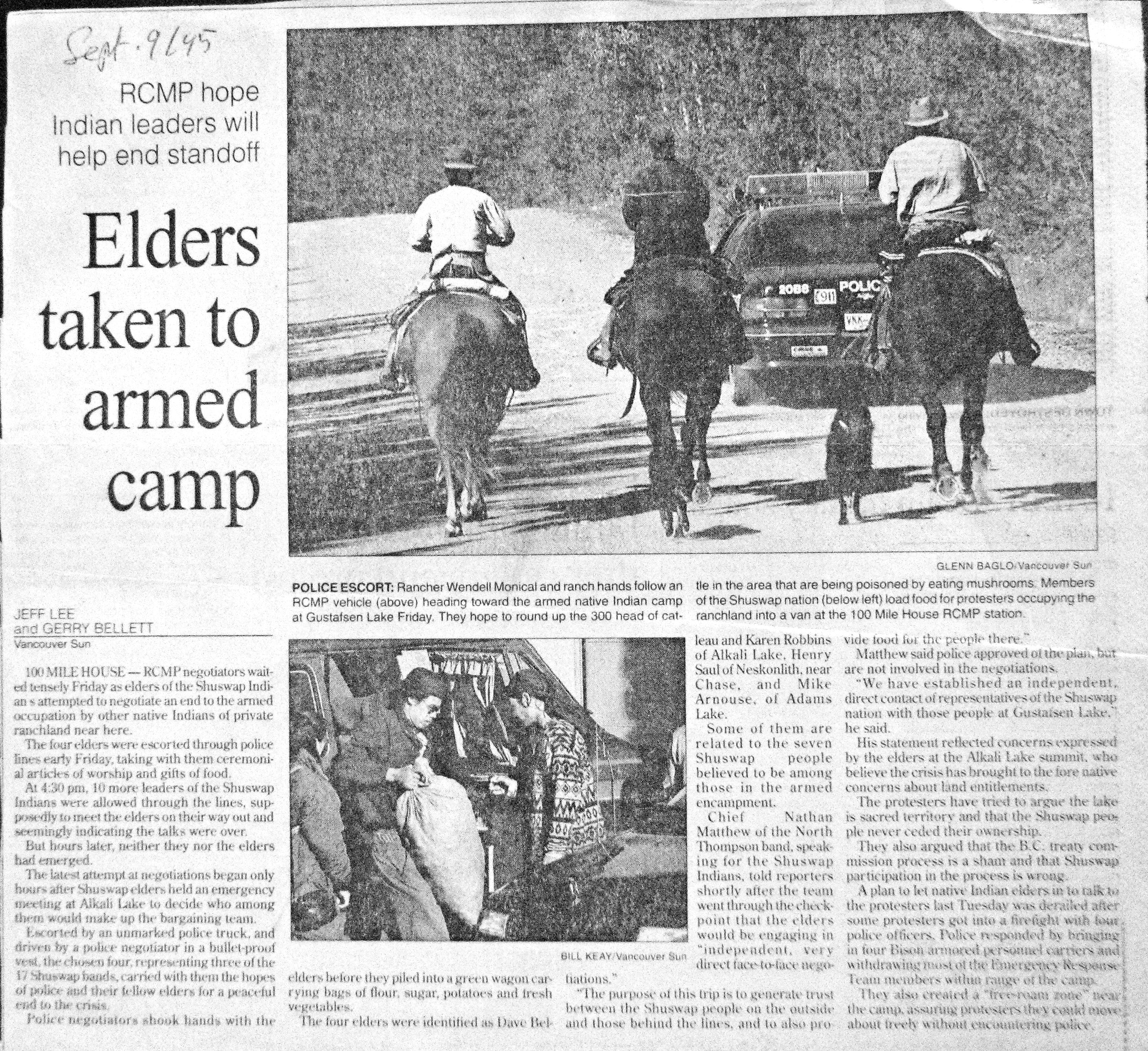 95 Sept 9 VanSun.JeffLee Elders taken to armed camp