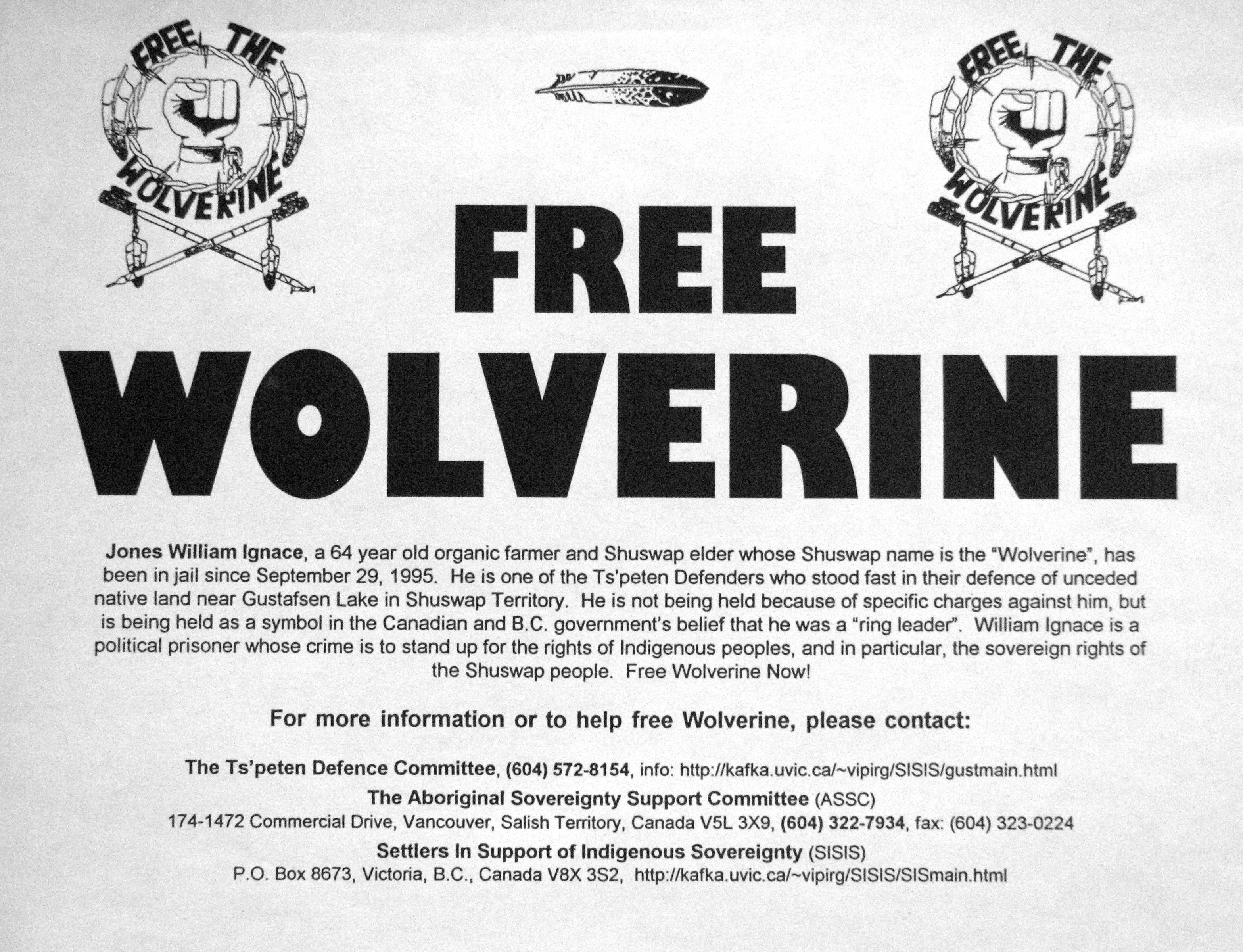 Free Wolverine poster campaign while in jail