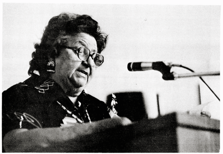 Mary Two-Axe Earley, Vice-President of Indian Rights for Indian Women, speaking to the Standing Committee of 1982.
